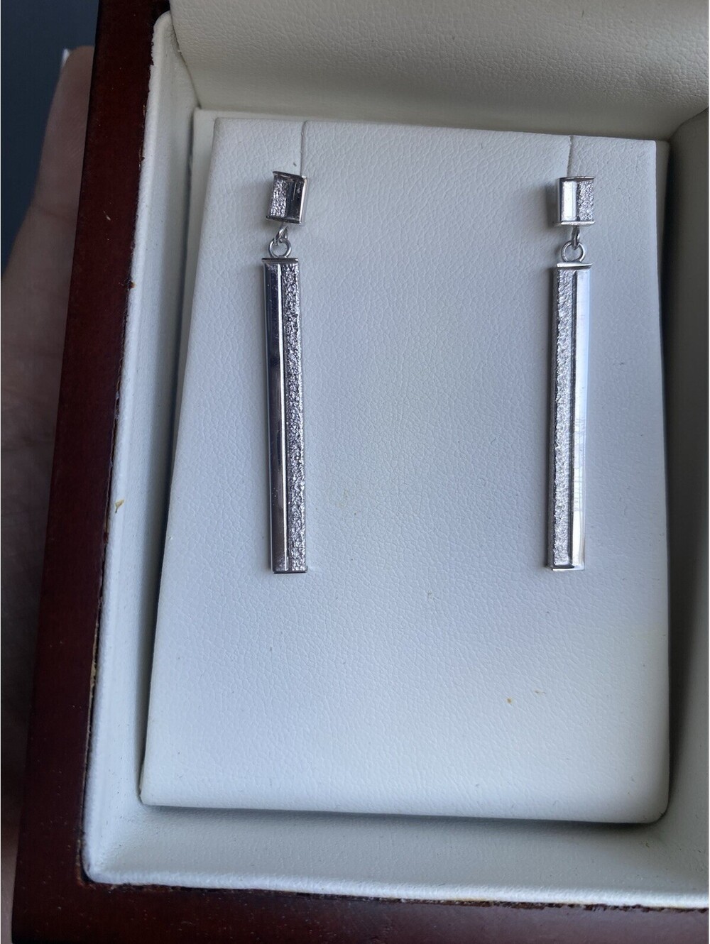14k White Gold Drop Earrings From Costco 1.7 Inch Long, 4.5cm Long